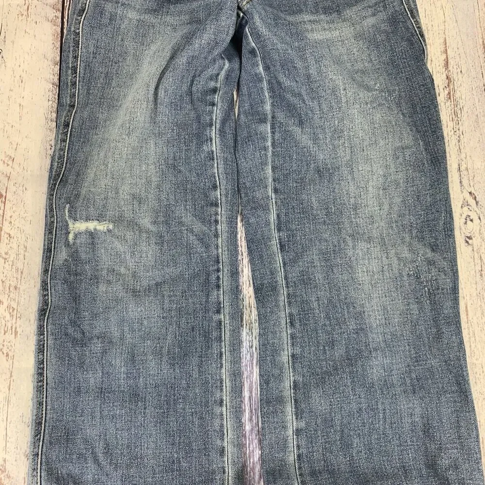 Judy Blue High Waist Tummy Control Raw Hem Straight Leg Jeans 88848 Size 5/27